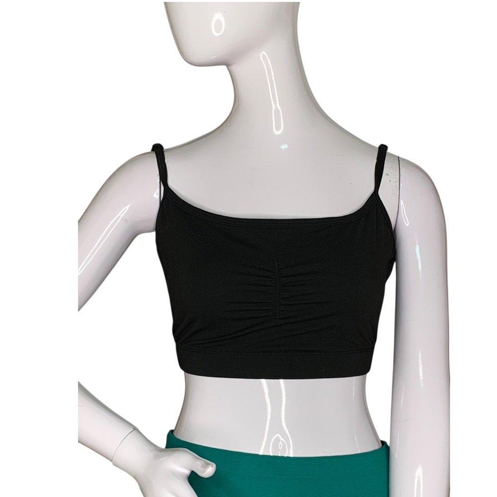 32 Cool Degreez Bralette Black Ruched Bandeau Adjustable Straps Size L